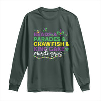 Beads Parades Crawfish King Cake Mardi Gras Long Sleeve Shirt