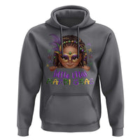 Little Miss Mardi Gras Hoodie Afro Messy Bun Girls Kids Mask Cute New Orleans - Wonder Print Shop