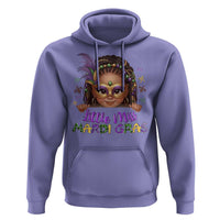 Little Miss Mardi Gras Hoodie Afro Messy Bun Girls Kids Mask Cute New Orleans - Wonder Print Shop