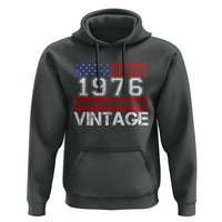 Vintage 50th Birthday Hoodie Retro 1976 American Flag 50 Year Old