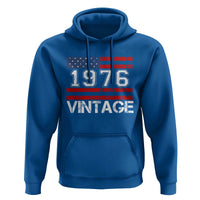 Vintage 50th Birthday Hoodie Retro 1976 American Flag 50 Year Old