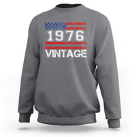 Vintage 50th Birthday Sweatshirt Retro 1976 American Flag 50 Year Old