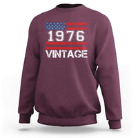 Vintage 50th Birthday Sweatshirt Retro 1976 American Flag 50 Year Old