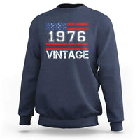 Vintage 50th Birthday Sweatshirt Retro 1976 American Flag 50 Year Old