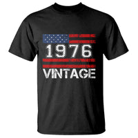 Vintage 50th Birthday T Shirt Retro 1976 American Flag 50 Year Old