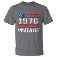Vintage 50th Birthday T Shirt Retro 1976 American Flag 50 Year Old