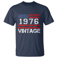 Vintage 50th Birthday T Shirt Retro 1976 American Flag 50 Year Old