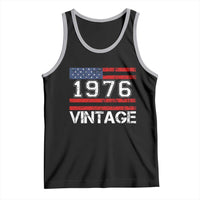 Vintage 50th Birthday Tank Top Retro 1976 American Flag 50 Year Old