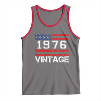 Vintage 50th Birthday Tank Top Retro 1976 American Flag 50 Year Old