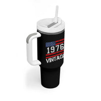 Vintage 50th Birthday Tumbler With Handle Retro 1976 American Flag 50 Year Old