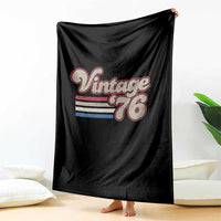 Vintage 50th Birthday Throw Blanket Retro 1976 50 Year Old Stripes