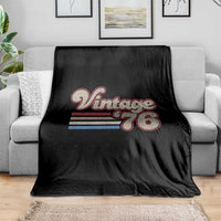 Vintage 50th Birthday Throw Blanket Retro 1976 50 Year Old Stripes