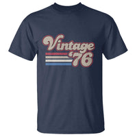 Vintage 50th Birthday T Shirt Retro 1976 50 Year Old Stripes