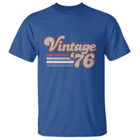 Vintage 50th Birthday T Shirt Retro 1976 50 Year Old Stripes