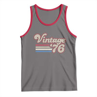 Vintage 50th Birthday Tank Top Retro 1976 50 Year Old Stripes