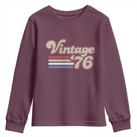 Vintage 50th Birthday Youth Sweatshirt Retro 1976 50 Year Old Stripes