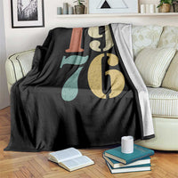 50th Birthday Throw Blanket Retro Vintage 1976 50 Year Old Gifts
