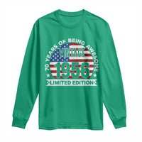 70th Birthday Long Sleeve Shirt Vintage 1956 70 Year Old Birthday American Flag