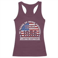 70th Birthday Racerback Tank Top Vintage 1956 70 Year Old Birthday American Flag