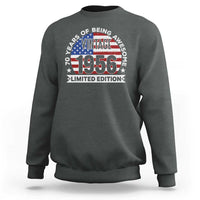 70th Birthday Sweatshirt Vintage 1956 70 Year Old Birthday American Flag