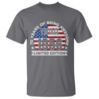 70th Birthday T Shirt Vintage 1956 70 Year Old Birthday American Flag