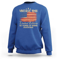 80th Birthday Sweatshirt Vintage 1946 Limited Edition 80 Year Old Birthday USA Flag