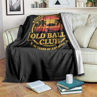 Funny 50th Birthday Throw Blanket Retro Old Balls Club Gag Gift