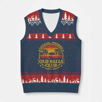 Funny 50th Birthday V-Neck Knit Sweater Vest Retro Old Balls Club Gag Gift