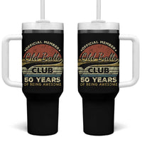 Funny 50th Birthday Tumbler With Handle Retro Old Balls Club 50 Years Of Awesome Gag Gift