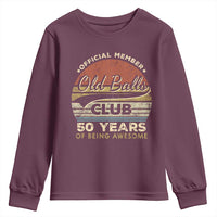 Funny 50th Birthday Youth Sweatshirt Retro Old Balls Club 50 Years Of Awesome Gag Gift