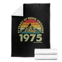 51th Birthday Throw Blanket Vintage 1975 Limited Edition 51 Years Old Gift