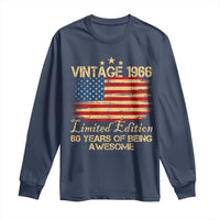60th Birthday Long Sleeve Shirt Vintage 1966 Limited Edition 60 Year Old Birthday USA Flag
