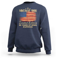 60th Birthday Sweatshirt Vintage 1966 Limited Edition 60 Year Old Birthday USA Flag