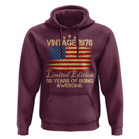 50th Birthday Hoodie Vintage 1976 Limited Edition 50 Year Old Birthday USA Flag