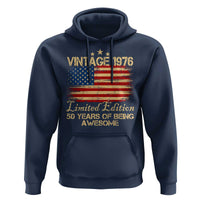 50th Birthday Hoodie Vintage 1976 Limited Edition 50 Year Old Birthday USA Flag