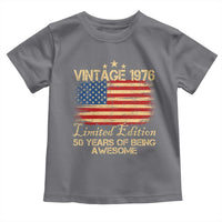 50th Birthday Toddler T Shirt Vintage 1976 Limited Edition 50 Year Old Birthday USA Flag