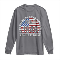 80th Birthday Long Sleeve Shirt Vintage 1946 80 Year Old Birthday American Flag