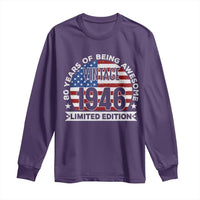 80th Birthday Long Sleeve Shirt Vintage 1946 80 Year Old Birthday American Flag