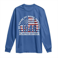 80th Birthday Long Sleeve Shirt Vintage 1946 80 Year Old Birthday American Flag