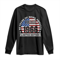 60th Birthday Long Sleeve Shirt Vintage 1966 60 Year Old Birthday American Flag