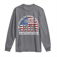 50th Birthday Long Sleeve Shirt Vintage 1976 50 Year Old Birthday American Flag