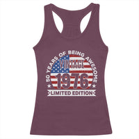 50th Birthday Racerback Tank Top Vintage 1976 50 Year Old Birthday American Flag