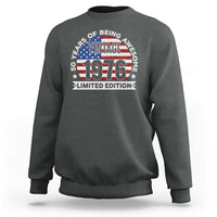 50th Birthday Sweatshirt Vintage 1976 50 Year Old Birthday American Flag