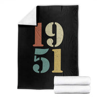 75th Birthday Throw Blanket Classic Retro 1951 70 Year Old Gifts