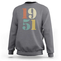 75th Birthday Sweatshirt Classic Retro 1951 70 Year Old Gifts