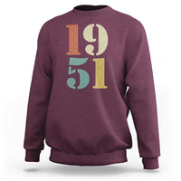 75th Birthday Sweatshirt Classic Retro 1951 70 Year Old Gifts