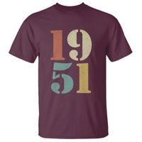 75th Birthday T Shirt Classic Retro 1951 70 Year Old Gifts