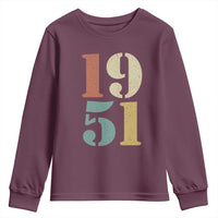 75th Birthday Youth Sweatshirt Classic Retro 1951 70 Year Old Gifts
