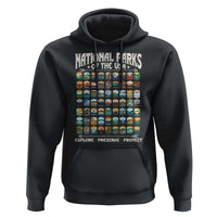 Protect Our National Parks Hoodie 63 Parks Over Profits Camping Hiking Sunrise Pine Tree
