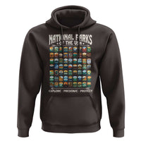 Protect Our National Parks Hoodie 63 Parks Over Profits Camping Hiking Sunrise Pine Tree